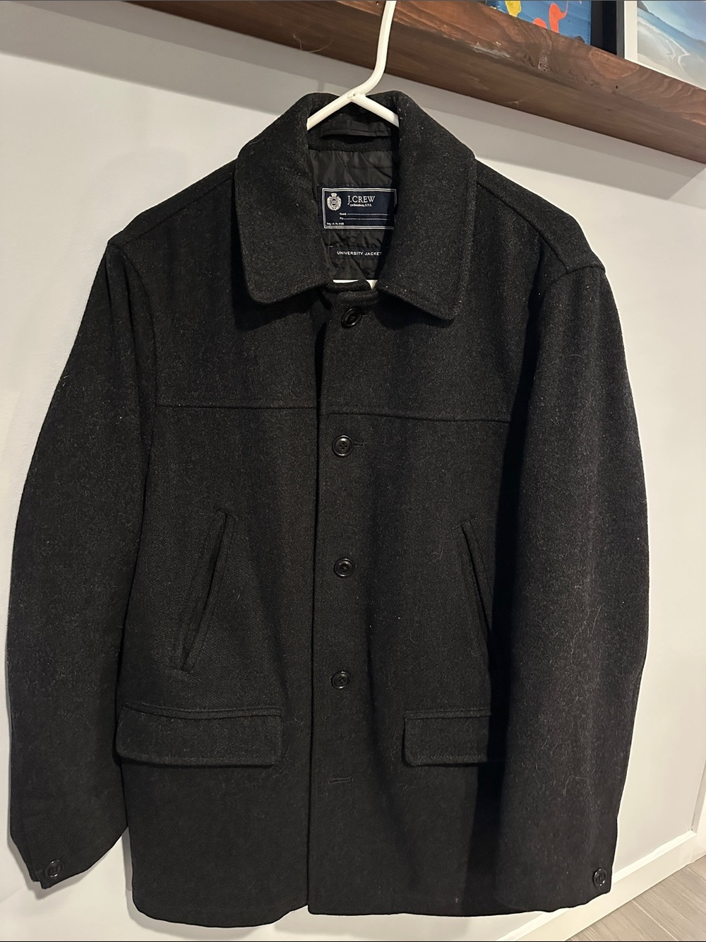 J. Crew Black Wool Pea Coat